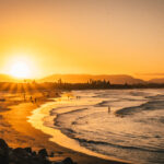 Coucher de soleil Byron Bay, côte est Australie
