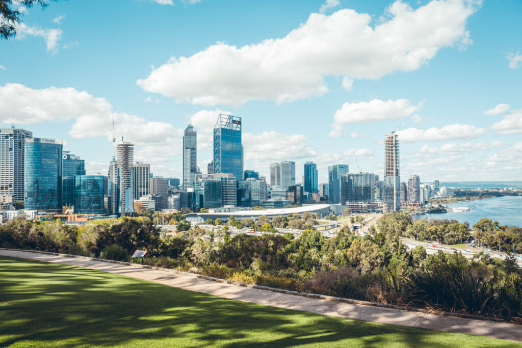 Perth skyline, cote sud Australie