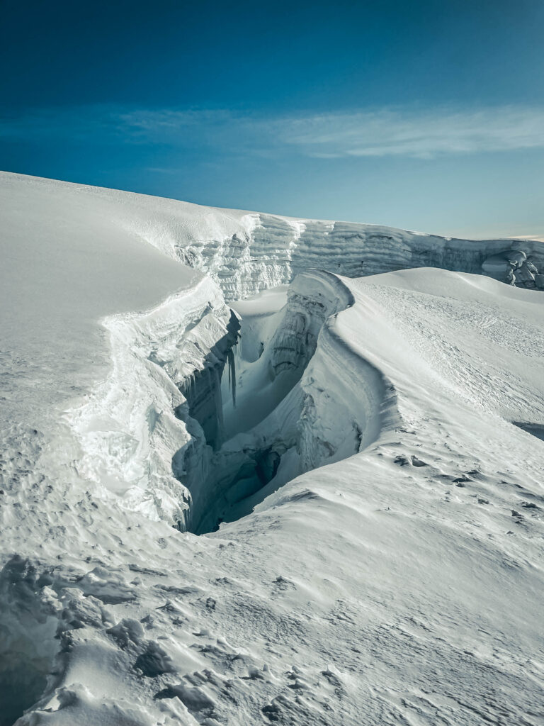 Crevasse Huayna Potosi, Bolivie