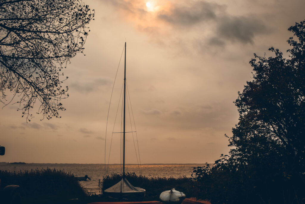 Coucher de soleil à Nyord aux alentours de Copenhague